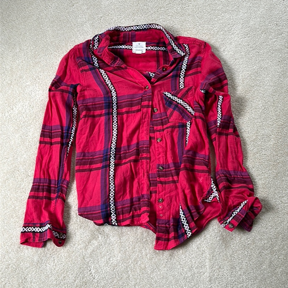 American Eagle Red Flannel, size XS